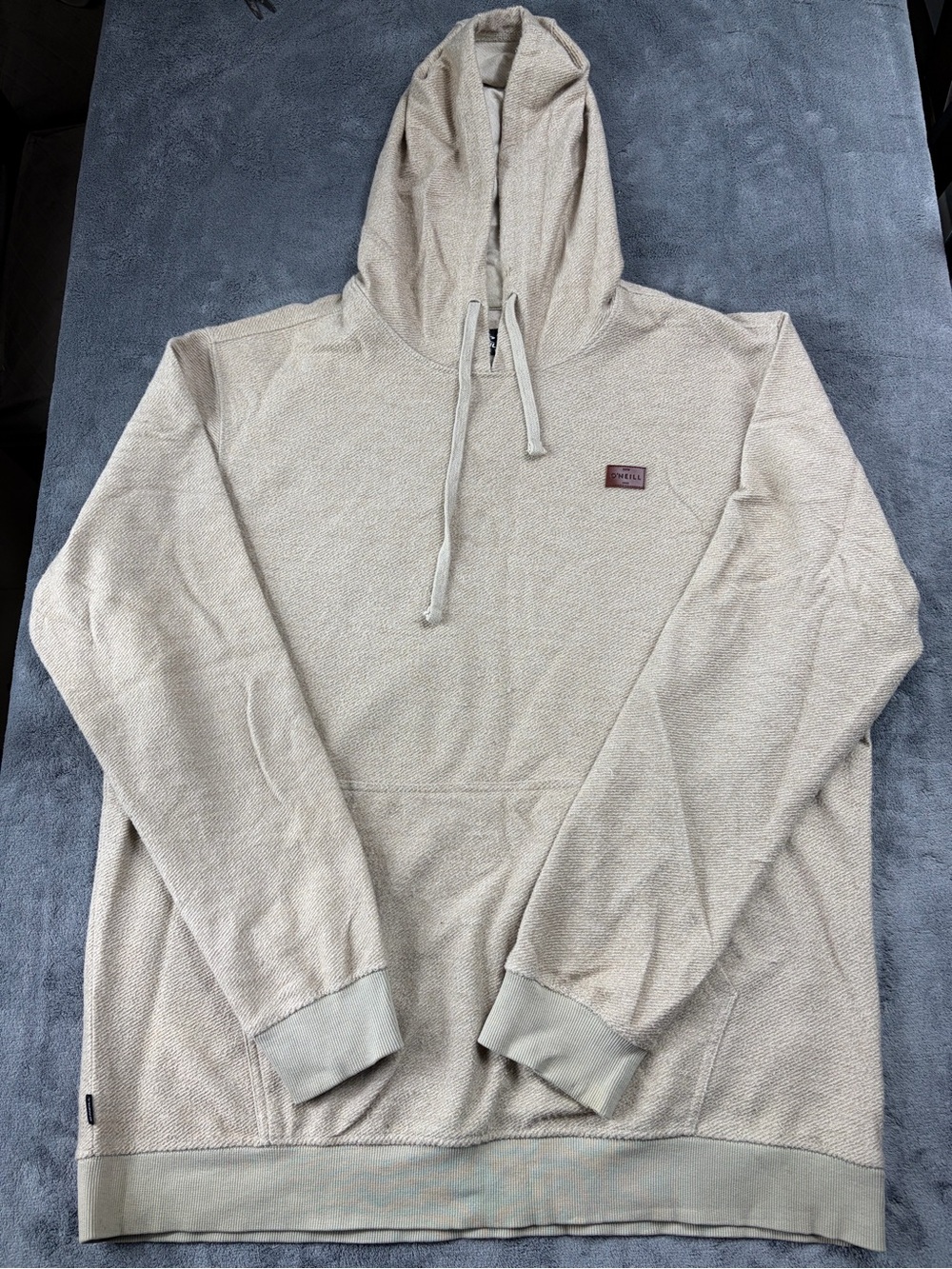 O'Neill Cream Textured Pullover Hoodie size L